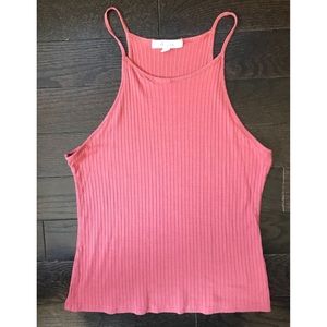 Orangeish Ribbed Crop Tank